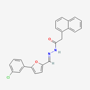 molecular formula C23H17ClN2O2 B3860778 N'-{[5-(3-chlorophenyl)-2-furyl]methylene}-2-(1-naphthyl)acetohydrazide 