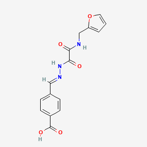 molecular formula C15H13N3O5 B3860810 4-{2-[[(2-furylmethyl)amino](oxo)acetyl]carbonohydrazonoyl}benzoic acid 