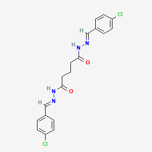 molecular formula C19H18Cl2N4O2 B3860825 N'~1~,N'~5~-bis(4-chlorobenzylidene)pentanedihydrazide 