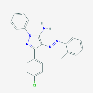 molecular formula C22H18ClN5 B386083 3-(4-chlorophenyl)-4-[(2-methylphenyl)diazenyl]-1-phenyl-1H-pyrazol-5-ylamine 