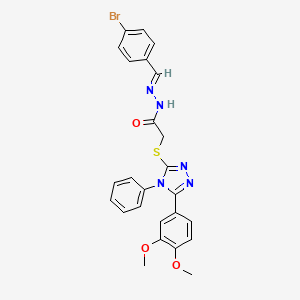 molecular formula C25H22BrN5O3S B3860843 N'-(4-bromobenzylidene)-2-{[5-(3,4-dimethoxyphenyl)-4-phenyl-4H-1,2,4-triazol-3-yl]thio}acetohydrazide 