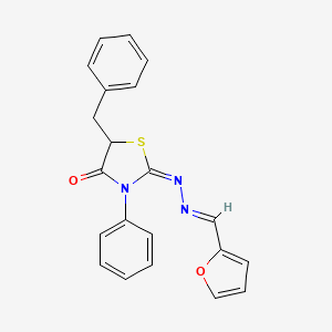 molecular formula C21H17N3O2S B3860941 2-furaldehyde (5-benzyl-4-oxo-3-phenyl-1,3-thiazolidin-2-ylidene)hydrazone 
