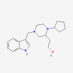 molecular formula C20H29N3O B3860943 2-[1-cyclopentyl-4-(1H-indol-3-ylmethyl)-2-piperazinyl]ethanol 