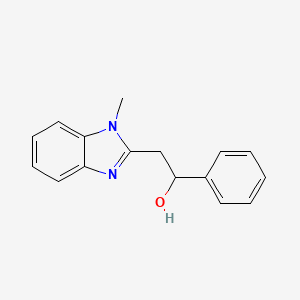 molecular formula C16H16N2O B3860951 2-(1-methyl-1H-benzimidazol-2-yl)-1-phenylethanol 