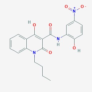 1-butyl-4-hydroxy-N-(2-hydroxy-5-nitrophenyl)-2-oxo-1,2-dihydro-3-quinolinecarboxamide