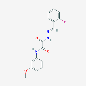 molecular formula C16H14FN3O3 B3860967 2-[2-(2-fluorobenzylidene)hydrazino]-N-(3-methoxyphenyl)-2-oxoacetamide 