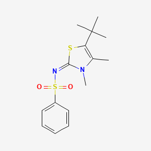 molecular formula C15H20N2O2S2 B3860988 N-(5-tert-butyl-3,4-dimethyl-1,3-thiazol-2(3H)-ylidene)benzenesulfonamide 