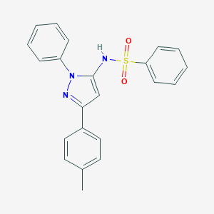molecular formula C22H19N3O2S B386100 N-[3-(4-methylphenyl)-1-phenyl-1H-pyrazol-5-yl]benzenesulfonamide 