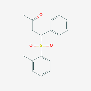 molecular formula C17H18O3S B3861000 4-[(2-methylphenyl)sulfonyl]-4-phenyl-2-butanone 