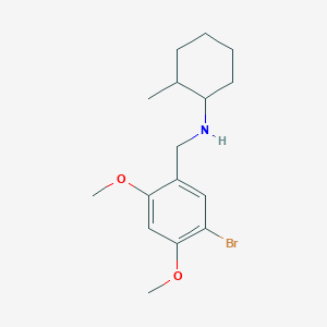 molecular formula C16H24BrNO2 B3861028 (5-bromo-2,4-dimethoxybenzyl)(2-methylcyclohexyl)amine 