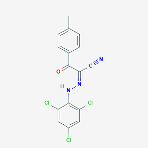 molecular formula C16H10Cl3N3O B386104 3-(4-Methylphenyl)-3-oxo-2-[(2,4,6-trichlorophenyl)hydrazono]propanenitrile 