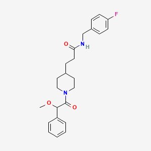 molecular formula C24H29FN2O3 B3861057 N-(4-fluorobenzyl)-3-{1-[methoxy(phenyl)acetyl]-4-piperidinyl}propanamide 