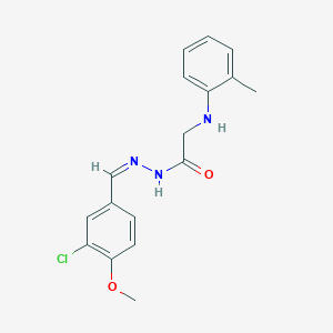molecular formula C17H18ClN3O2 B3861073 N'-(3-chloro-4-methoxybenzylidene)-2-[(2-methylphenyl)amino]acetohydrazide 