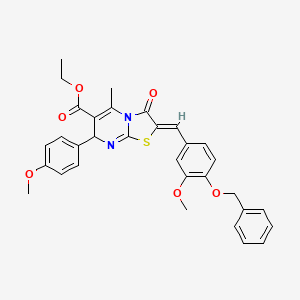 molecular formula C32H30N2O6S B3861075 ethyl 2-[4-(benzyloxy)-3-methoxybenzylidene]-7-(4-methoxyphenyl)-5-methyl-3-oxo-2,3-dihydro-7H-[1,3]thiazolo[3,2-a]pyrimidine-6-carboxylate 