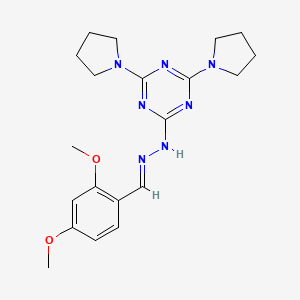 molecular formula C20H27N7O2 B3861078 2,4-dimethoxybenzaldehyde (4,6-di-1-pyrrolidinyl-1,3,5-triazin-2-yl)hydrazone 