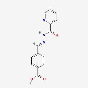 molecular formula C14H11N3O3 B3861087 4-[2-(2-pyridinylcarbonyl)carbonohydrazonoyl]benzoic acid 
