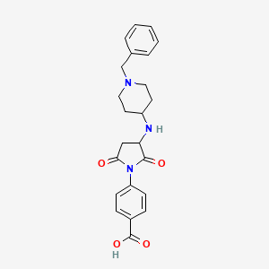 molecular formula C23H25N3O4 B3861094 4-{3-[(1-benzyl-4-piperidinyl)amino]-2,5-dioxo-1-pyrrolidinyl}benzoic acid 