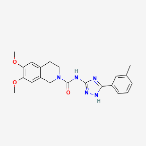 molecular formula C21H23N5O3 B3861097 6,7-dimethoxy-N-[5-(3-methylphenyl)-4H-1,2,4-triazol-3-yl]-3,4-dihydroisoquinoline-2(1H)-carboxamide 