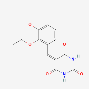 molecular formula C14H14N2O5 B3861104 5-(2-ethoxy-3-methoxybenzylidene)-2,4,6(1H,3H,5H)-pyrimidinetrione 