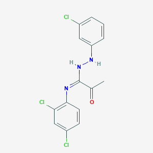 molecular formula C15H12Cl3N3O B386114 N'-(3-chlorophenyl)-N-(2,4-dichlorophenyl)-2-oxopropanehydrazonamide 
