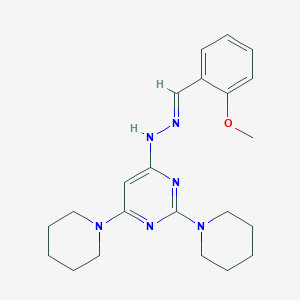 molecular formula C22H30N6O B3861148 2-methoxybenzaldehyde (2,6-di-1-piperidinyl-4-pyrimidinyl)hydrazone 