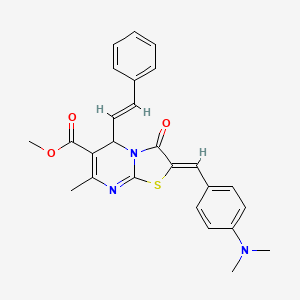 molecular formula C26H25N3O3S B3861155 methyl 2-[4-(dimethylamino)benzylidene]-7-methyl-3-oxo-5-(2-phenylvinyl)-2,3-dihydro-5H-[1,3]thiazolo[3,2-a]pyrimidine-6-carboxylate 