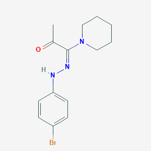 molecular formula C14H18BrN3O B386117 1-[(4-Bromophenyl)hydrazono]-1-(1-piperidinyl)acetone 
