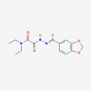 molecular formula C14H17N3O4 B3861171 2-[2-(1,3-benzodioxol-5-ylmethylene)hydrazino]-N,N-diethyl-2-oxoacetamide 