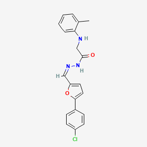 molecular formula C20H18ClN3O2 B3861187 N'-{[5-(4-chlorophenyl)-2-furyl]methylene}-2-[(2-methylphenyl)amino]acetohydrazide 