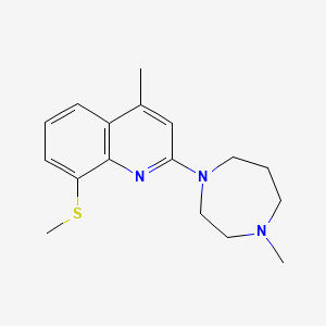 molecular formula C17H23N3S B3861202 4-methyl-2-(4-methyl-1,4-diazepan-1-yl)-8-(methylthio)quinoline 