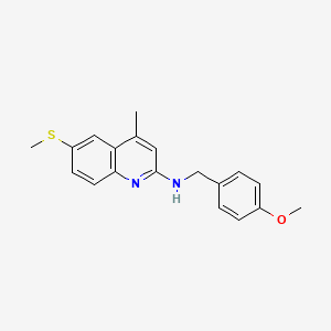 molecular formula C19H20N2OS B3861212 N-(4-methoxybenzyl)-4-methyl-6-(methylthio)-2-quinolinamine 