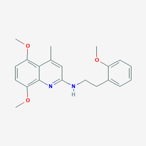 molecular formula C21H24N2O3 B3861216 5,8-dimethoxy-N-[2-(2-methoxyphenyl)ethyl]-4-methyl-2-quinolinamine 