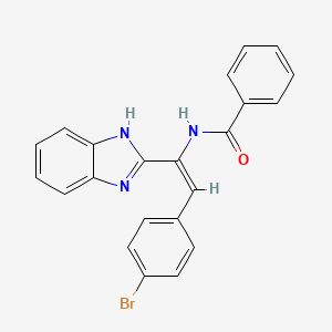 molecular formula C22H16BrN3O B3861244 N-[1-(1H-benzimidazol-2-yl)-2-(4-bromophenyl)vinyl]benzamide 