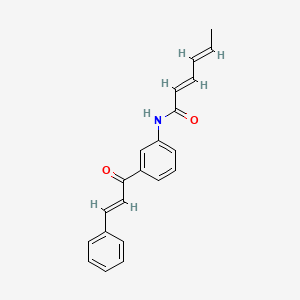 molecular formula C21H19NO2 B3861250 N-(3-cinnamoylphenyl)-2,4-hexadienamide 