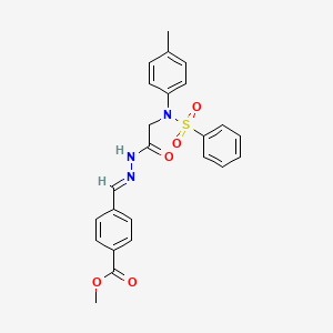 molecular formula C24H23N3O5S B3861276 methyl 4-(2-{[(4-methylphenyl)(phenylsulfonyl)amino]acetyl}carbonohydrazonoyl)benzoate 