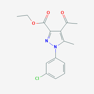 molecular formula C15H15ClN2O3 B386128 ethyl 4-acetyl-1-(3-chlorophenyl)-5-methyl-1H-pyrazole-3-carboxylate 
