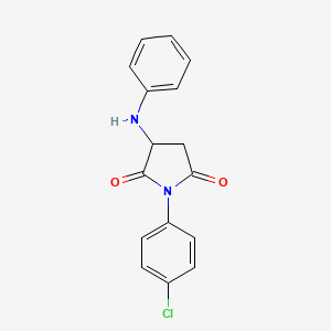 molecular formula C16H13ClN2O2 B3861294 3-anilino-1-(4-chlorophenyl)-2,5-pyrrolidinedione 