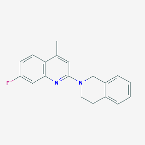 molecular formula C19H17FN2 B3861313 2-(3,4-dihydro-2(1H)-isoquinolinyl)-7-fluoro-4-methylquinoline 
