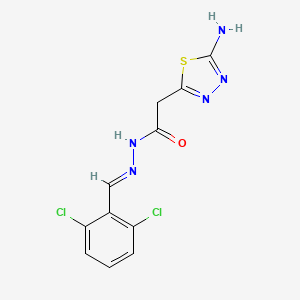 molecular formula C11H9Cl2N5OS B3861322 2-(5-amino-1,3,4-thiadiazol-2-yl)-N'-(2,6-dichlorobenzylidene)acetohydrazide 