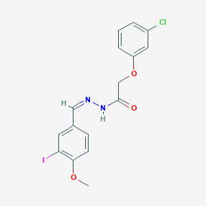 molecular formula C16H14ClIN2O3 B3861337 2-(3-chlorophenoxy)-N'-(3-iodo-4-methoxybenzylidene)acetohydrazide 