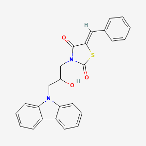 molecular formula C25H20N2O3S B3861348 5-benzylidene-3-[3-(9H-carbazol-9-yl)-2-hydroxypropyl]-1,3-thiazolidine-2,4-dione 