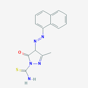 molecular formula C15H13N5OS B386138 3-methyl-4-(1-naphthyldiazenyl)-5-oxo-4,5-dihydro-1H-pyrazole-1-carbothioamide 
