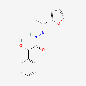 molecular formula C14H14N2O3 B3861386 N'-[1-(2-furyl)ethylidene]-2-hydroxy-2-phenylacetohydrazide 