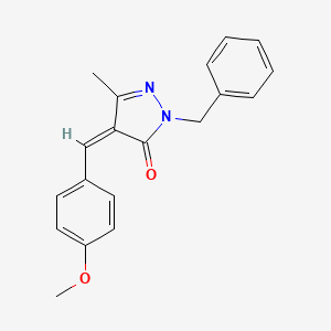 molecular formula C19H18N2O2 B3861393 2-benzyl-4-(4-methoxybenzylidene)-5-methyl-2,4-dihydro-3H-pyrazol-3-one 