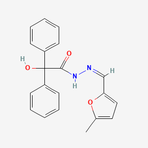 molecular formula C20H18N2O3 B3861402 2-hydroxy-N'-[(5-methyl-2-furyl)methylene]-2,2-diphenylacetohydrazide 