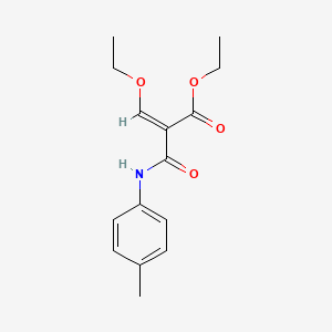molecular formula C15H19NO4 B3861405 ethyl 3-ethoxy-2-{[(4-methylphenyl)amino]carbonyl}acrylate 