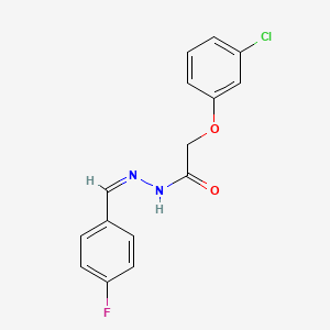 molecular formula C15H12ClFN2O2 B3861433 2-(3-chlorophenoxy)-N'-(4-fluorobenzylidene)acetohydrazide 