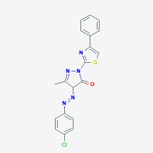 molecular formula C19H14ClN5OS B386144 4-[(4-chlorophenyl)diazenyl]-5-methyl-2-(4-phenyl-1,3-thiazol-2-yl)-2,4-dihydro-3H-pyrazol-3-one 