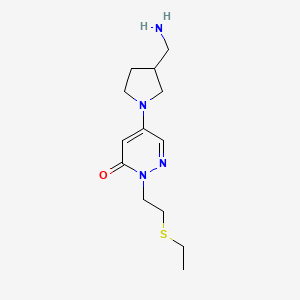 molecular formula C13H22N4OS B3861451 5-[3-(aminomethyl)pyrrolidin-1-yl]-2-[2-(ethylthio)ethyl]pyridazin-3(2H)-one 