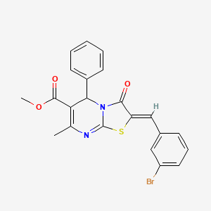 molecular formula C22H17BrN2O3S B3861465 methyl 2-(3-bromobenzylidene)-7-methyl-3-oxo-5-phenyl-2,3-dihydro-5H-[1,3]thiazolo[3,2-a]pyrimidine-6-carboxylate 